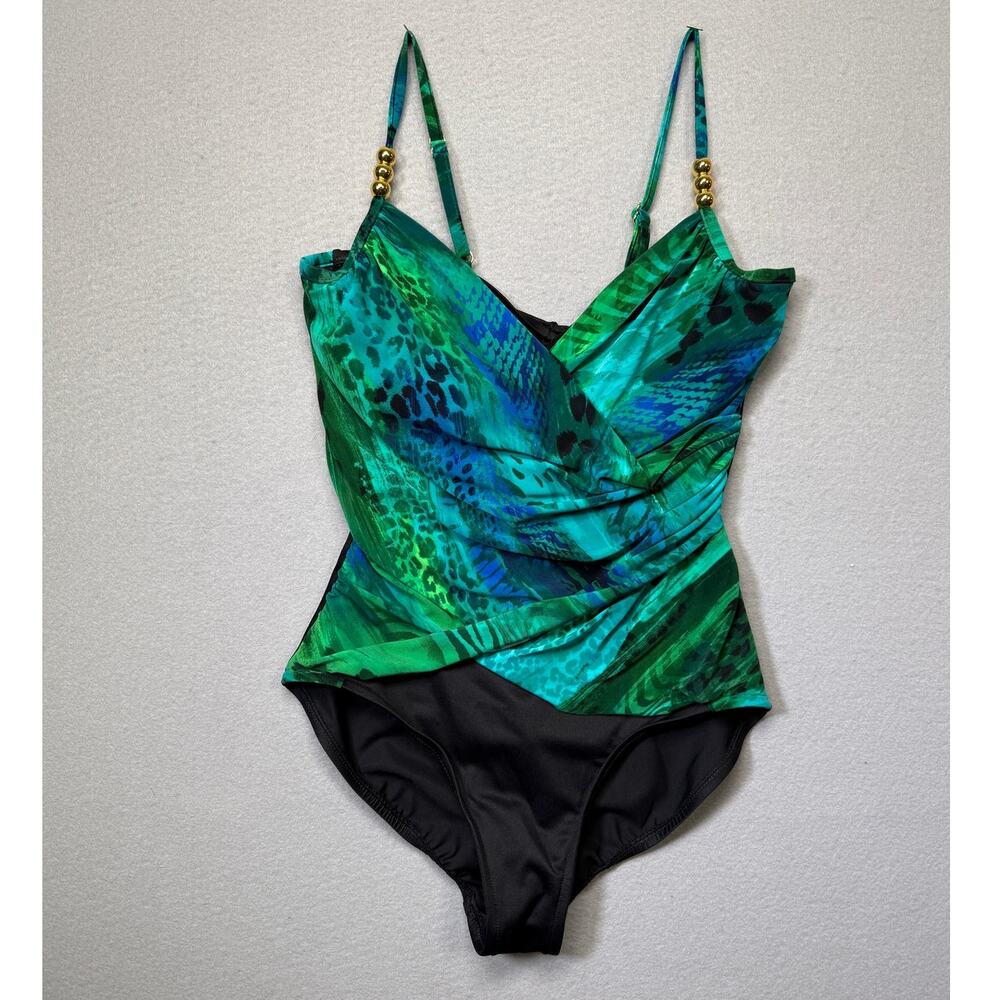 Magicsuit Women's Louise Ruched Suprlice 1Piece Swimsuit Margarita Blue12 $168